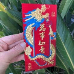 Metallic Golden Dragon - Luxury Red Money Envelopes (6 Pack)