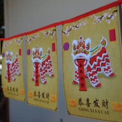 Chinese New Year Bunting 2.2 Metres - (lion And Lanterns)