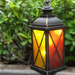 Large Lantern With LED Fairy Lighting (13 X 35cm) 5 Large Lantern With LED Fairy Lighting (13 X 35cm) -Lantern Shop Moroccan lantern fairy lighting