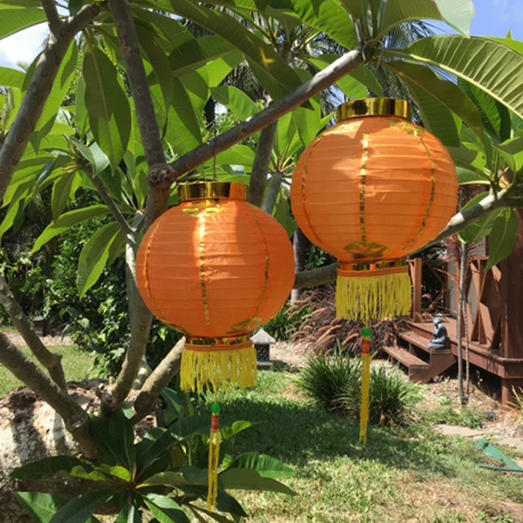 Small Chinese Lanterns (20cm) - Pack 2 Nylon Lanterns 2 Small Chinese Lanterns (20cm) - Pack 2 Nylon Lanterns - Image 2
