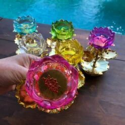 SALE - Temple Candle Holder - Lotus Flower -Lantern Shop image 057927b9 df4d 499d ba6f bc8b56d66fdc