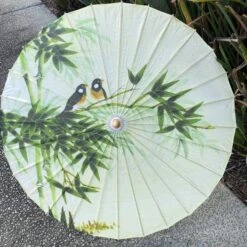 Chinese Paper Parasol - Bamboo And Birds