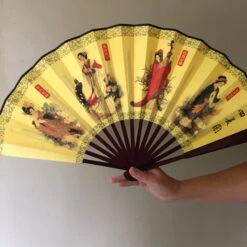 SALE - Large Luxury Silk Fan - Imperial Ladies (33 X 60cm)