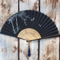 Luxury Cotton Fan - Dragonfly (22cm Length)