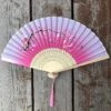 Luxury Bamboo Silk Fan - Painted Cherryblossoms And Butterflies -Lantern Shop image 7d1d4217 889b 4974 a1c2 ebb24b912d7b
