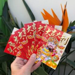6 PACK - Chinese New Year - God Of Wealth - Red Money Envelopes (style 4)