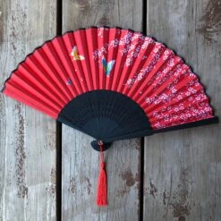 Luxury Black Bamboo Silk Fan - Red Butterflies And Blossoms 3 Luxury Black Bamboo Silk Fan - Red Butterflies And Blossoms -Lantern Shop image 9e9fd31d 2f95 46e5 9d9e 9ec2100f45ec
