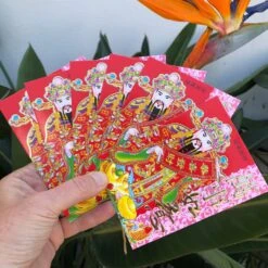 6 PACK - Chinese New Year - God Of Wealth - Red Money Envelopes (style 2)