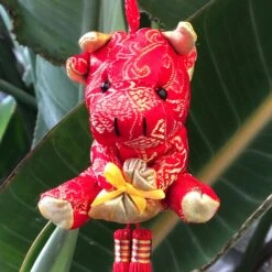 SALE - Red And Gold Silk Cow - Chinese Hanging Decoration -Lantern Shop image a7e2f44c 996a 4cd9 be1b 308781c6208e
