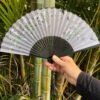 Luxury Black Bamboo Silk Fan - Blossoms With 4 Butterflies -Lantern Shop image b01ef131 9d61 4418 9207 6f57e7a5ca28