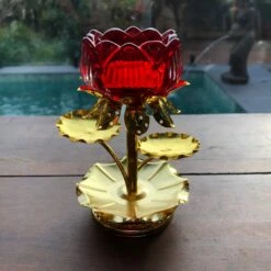 SALE - Temple Candle Holder - Lotus Flower -Lantern Shop image b7e70860 f0f9 4b07 af86 eb560eb6603c