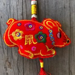 Red Velvet Rat - Chinese Hanging Decoration