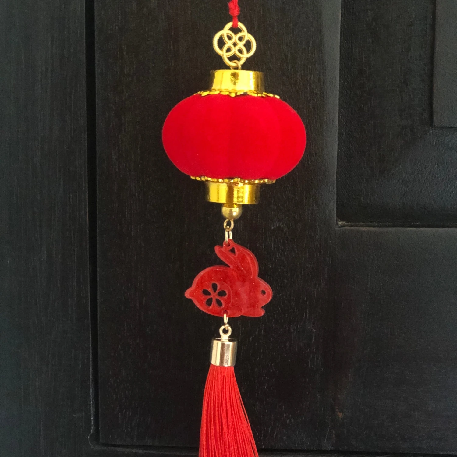 SALE - Hanging Mini Red Lantern And Rabbit Decoration 1 SALE - Hanging Mini Red Lantern And Rabbit Decoration