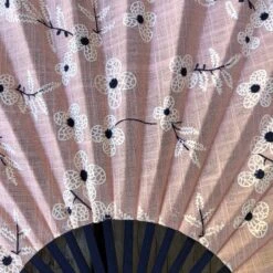 Luxury Linen Fan - Pink Flowers -Lantern Shop image fcb29b84 5bbb 48ce 935f 7036998f0eed