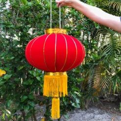 Large Chinese Lanterns (red/gold) - 2 Pack (35cm Diametre)