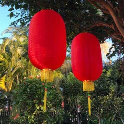 Large Chinese Cylinder Lanterns (30 X 60cm) Nylon 2 Pack