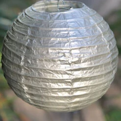 Paper Lantern (metallic) 35cm Diametre SALE -Lantern Shop metallic silver paper lantern 3b94da24 5b94 4fb1 8afc cdab2b53d75c